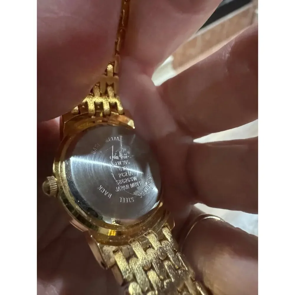 Vintage John Weitz Gold Tone Watch – Blue Dial | Quartz | Japan Movt